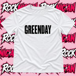 Green Day Distressed Logo - White with Black