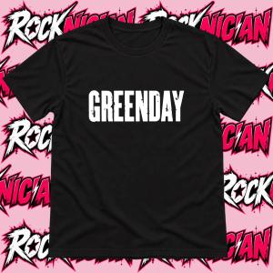 Green Day Distressed Logo - Black with White