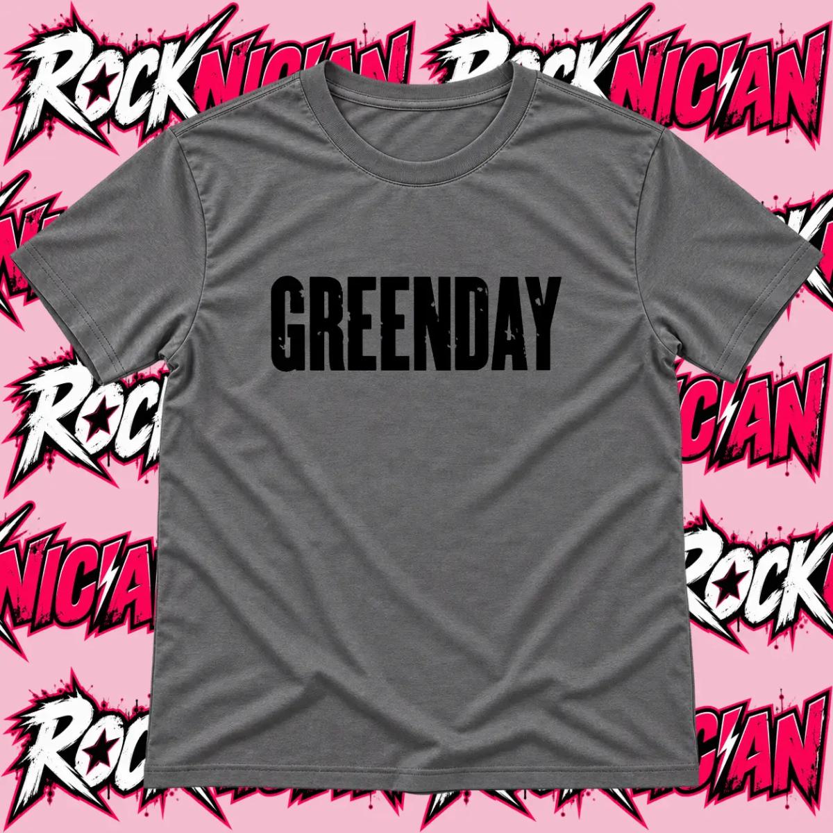 Green Day Distressed Logo - Grey with Black