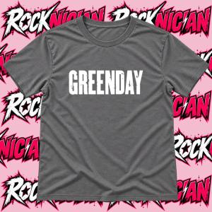 Green Day Distressed Logo - Grey with White